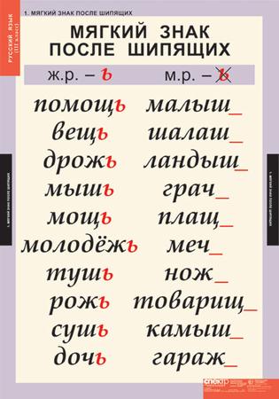 Русский язык 3 класс (10 таблиц)
