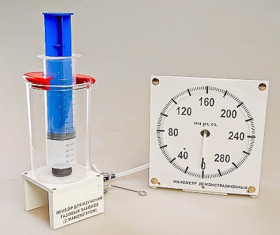 Прибор для изучения газовых законов (с манометром)