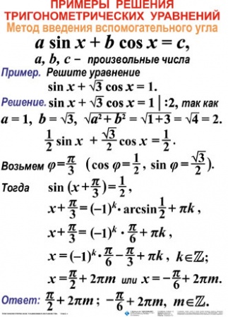 Тригонометрические уравнения и неравенства (12 табл. 50х70)