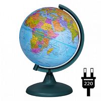 Глобус Земли политический Д-210 с подсветкой на подставке из пластика