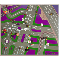 Унифицированная панорамная магнитно-маркерная доска Светофоры в дорожных ситуациях (электрифицированная)
