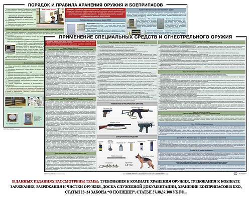 Правила применения и сохранности оружия и спецсредств (2 пл. 50х70см)