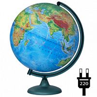 Глобус Земли физический 320 мм с подсветкой на подставке из пластика