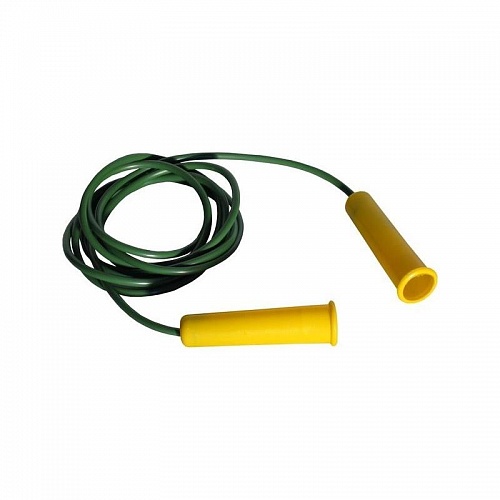 Скакалка L-3,8 м шнур из резины, ручка пластмассовая Скакалка L-3,8 м шнур из резины, ручка пластмассовая